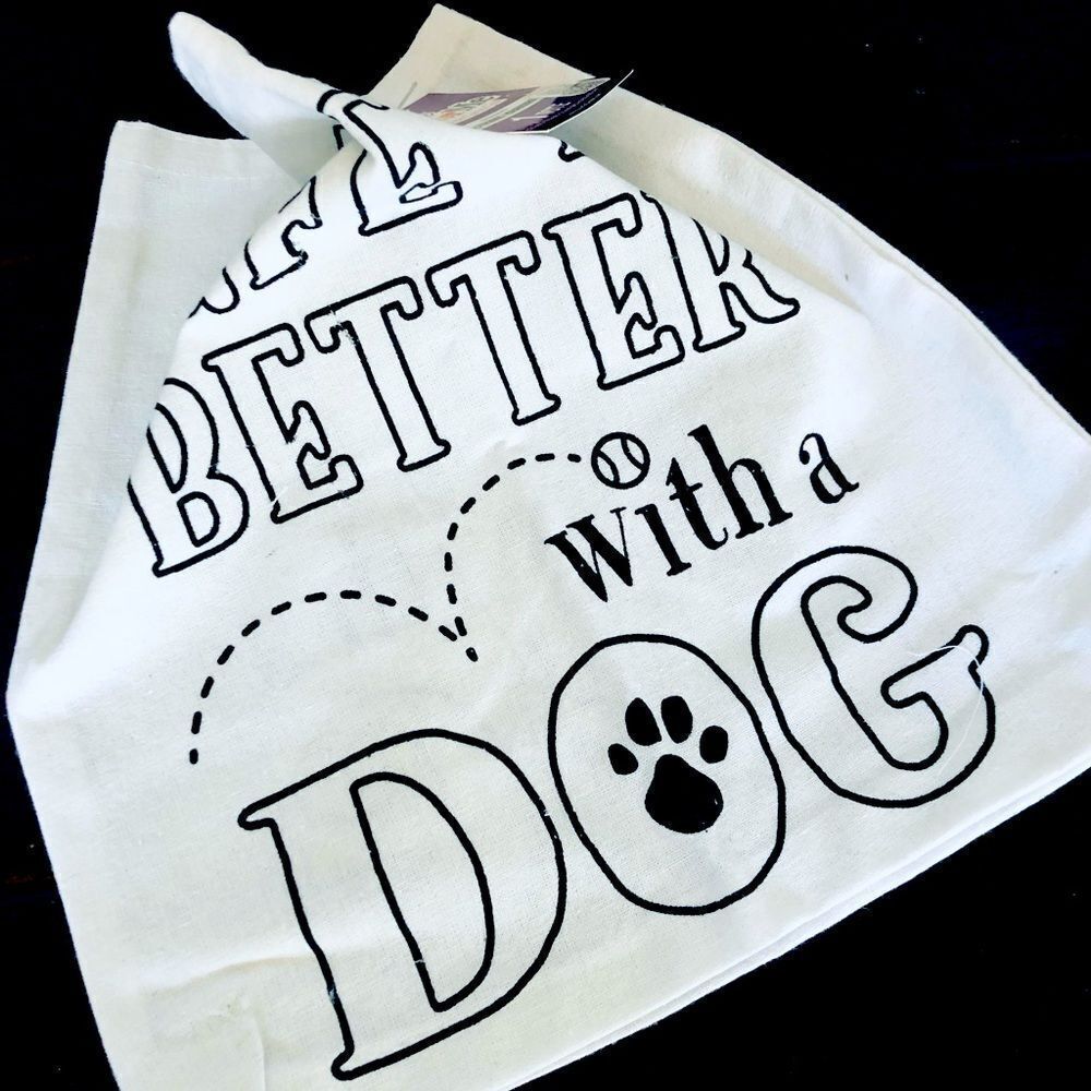 Color Me Canvas Tote Bag Life is Better with a Dog
